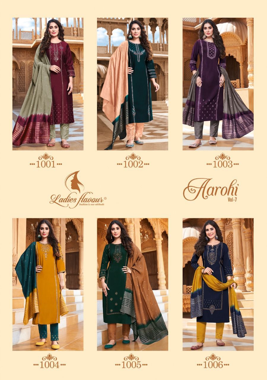 Ladies Flavour Aarohi Vol 7 Wholesale Readymade Suits Catalog